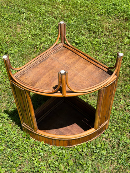 Rattan 3-Tier Corner Shelf