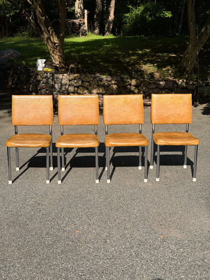 Set of 4 Daystrom Chrome and Vinyl Chairs