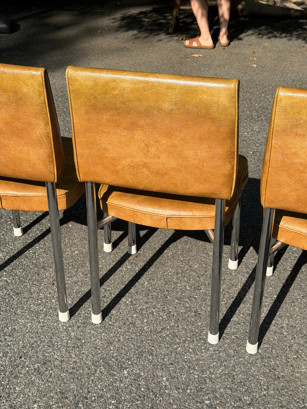 Set of 4 Daystrom Chrome and Vinyl Chairs