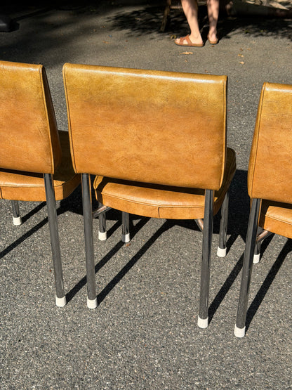 Set of 4 Daystrom Chrome and Vinyl Chairs