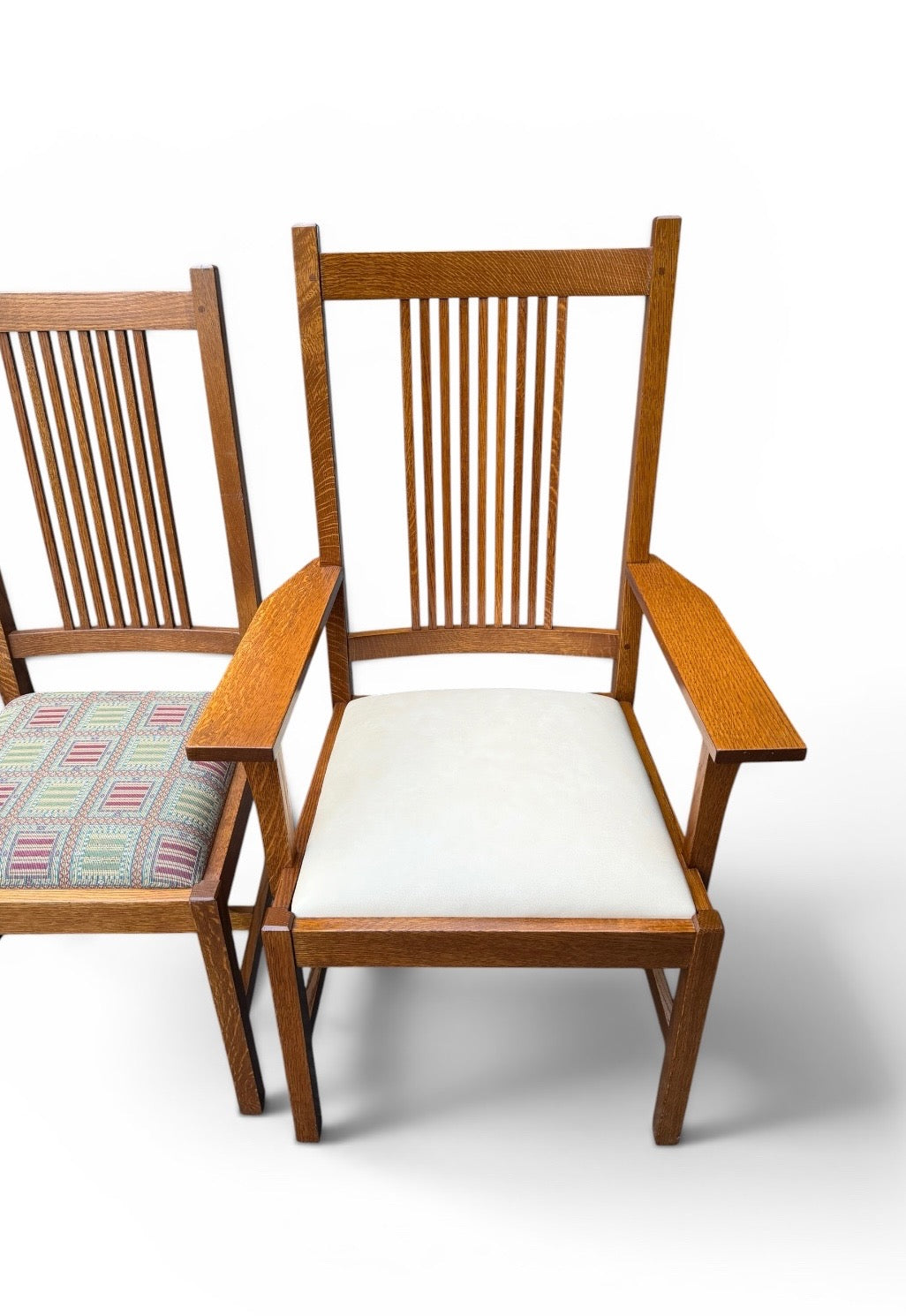 Set of 6 Restored Solid Oak Stickley Mission Dining Chairs