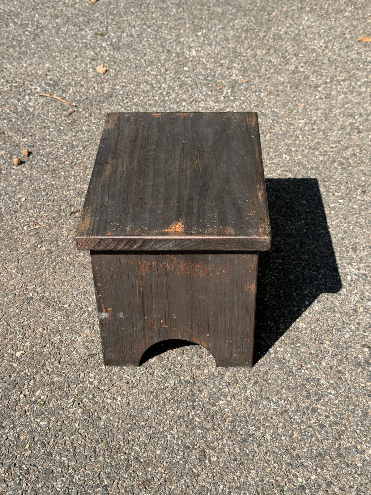 Primitive Farmhouse Small Black Wood Step Stool