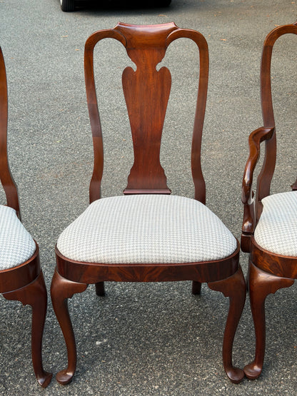 Set of 5 Vintage Councill Mahogany Queen Anne Dining Chairs (+ 1 Free Matching Side Chair)