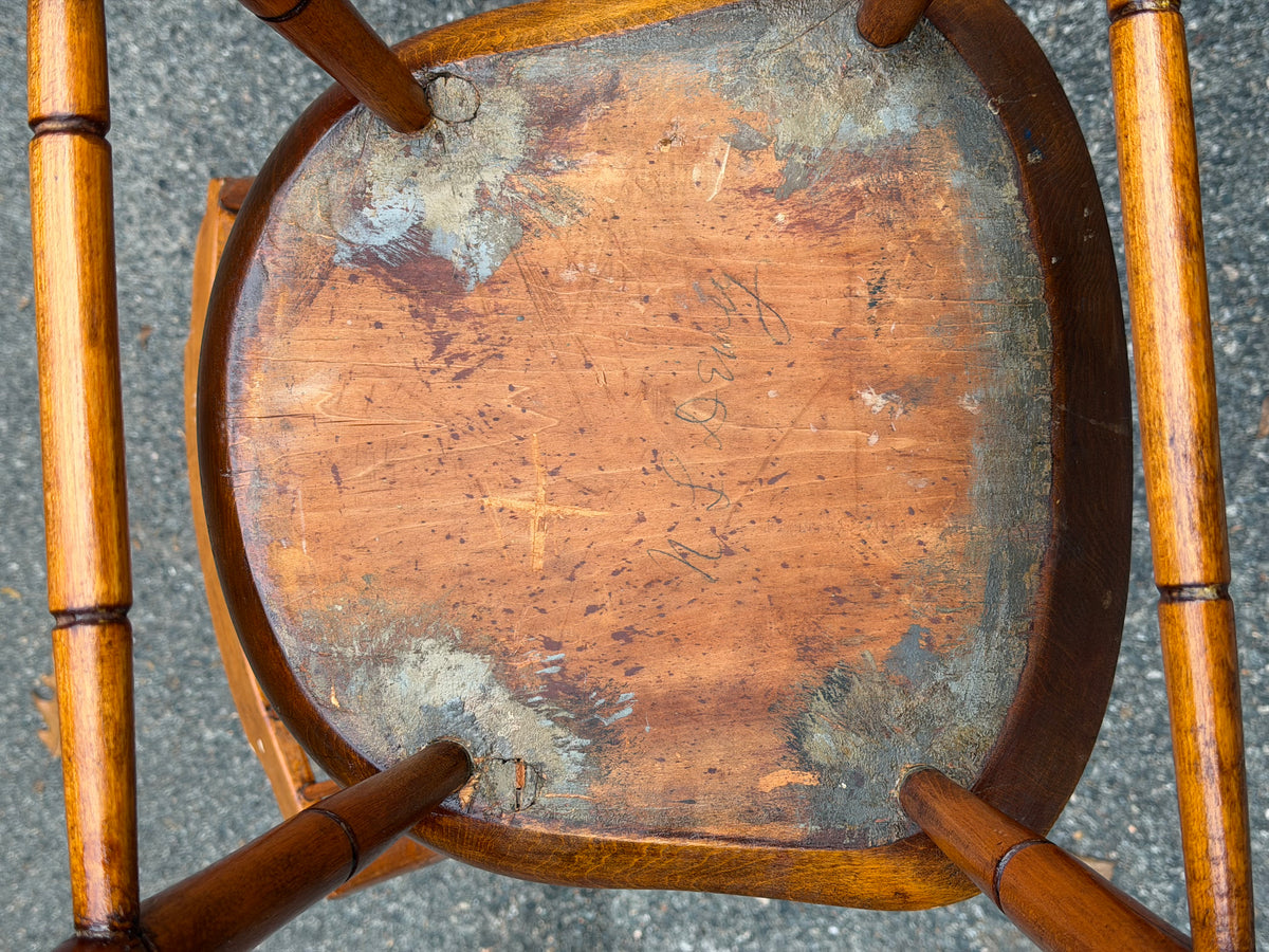19th-Century Bamboo-Turned Windsor Spindle-Back Side Chair
