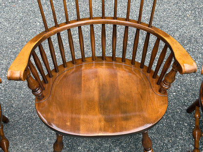 Three S. Bent & Bros Solid Wood Windsor Captain's Chairs