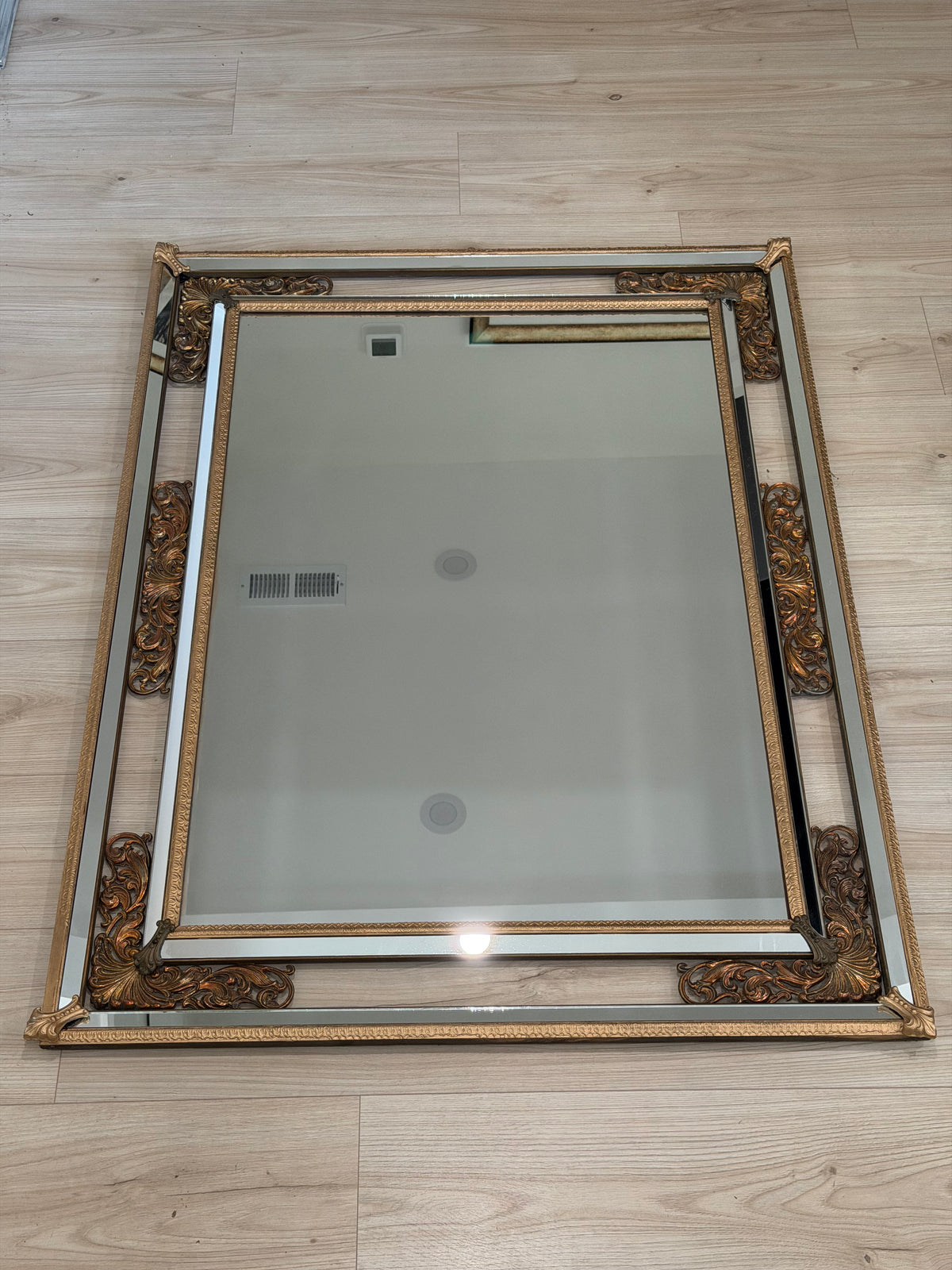 Large Vintage Hollywood Regency Gold Mirror