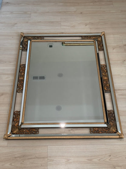 Large Vintage Hollywood Regency Gold Mirror