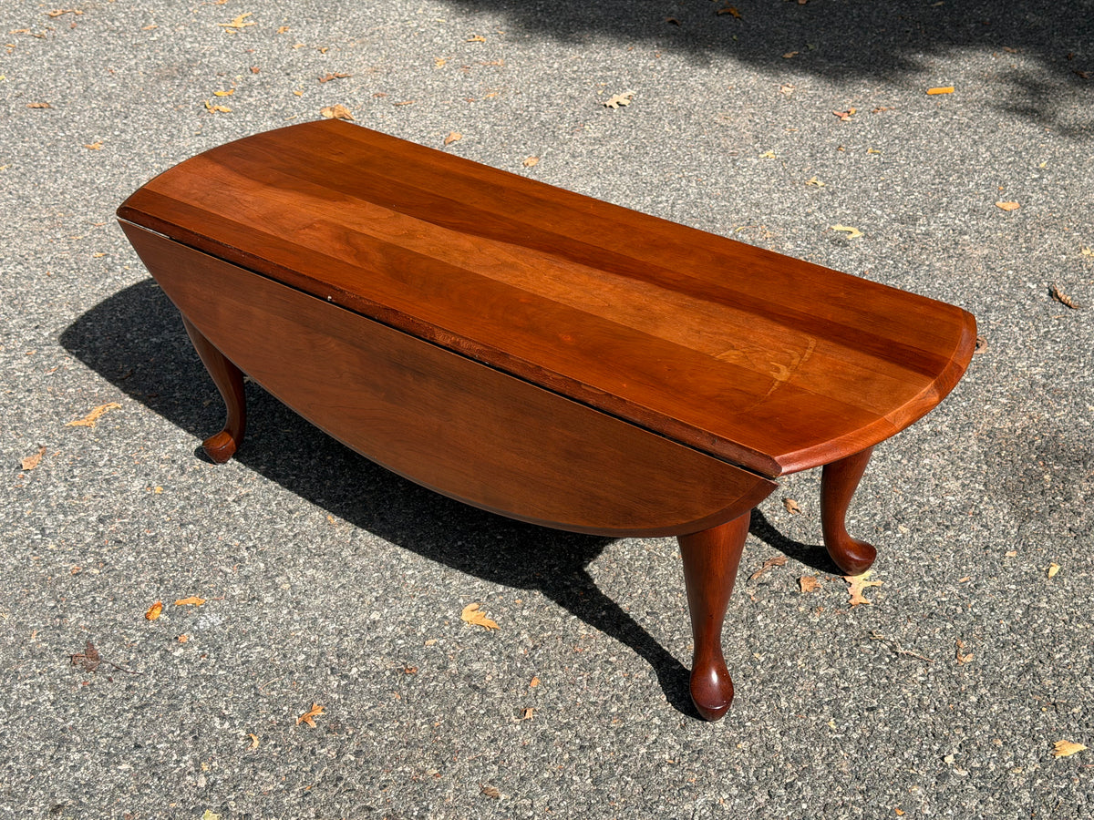 Broyhill Solid Cherry Queen Anne Drop-Leaf Oval Coffee Table