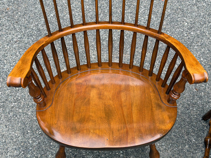 Three S. Bent & Bros Solid Wood Windsor Captain's Chairs
