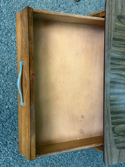 MCM Walnut-Toned Side Table / Nightstand