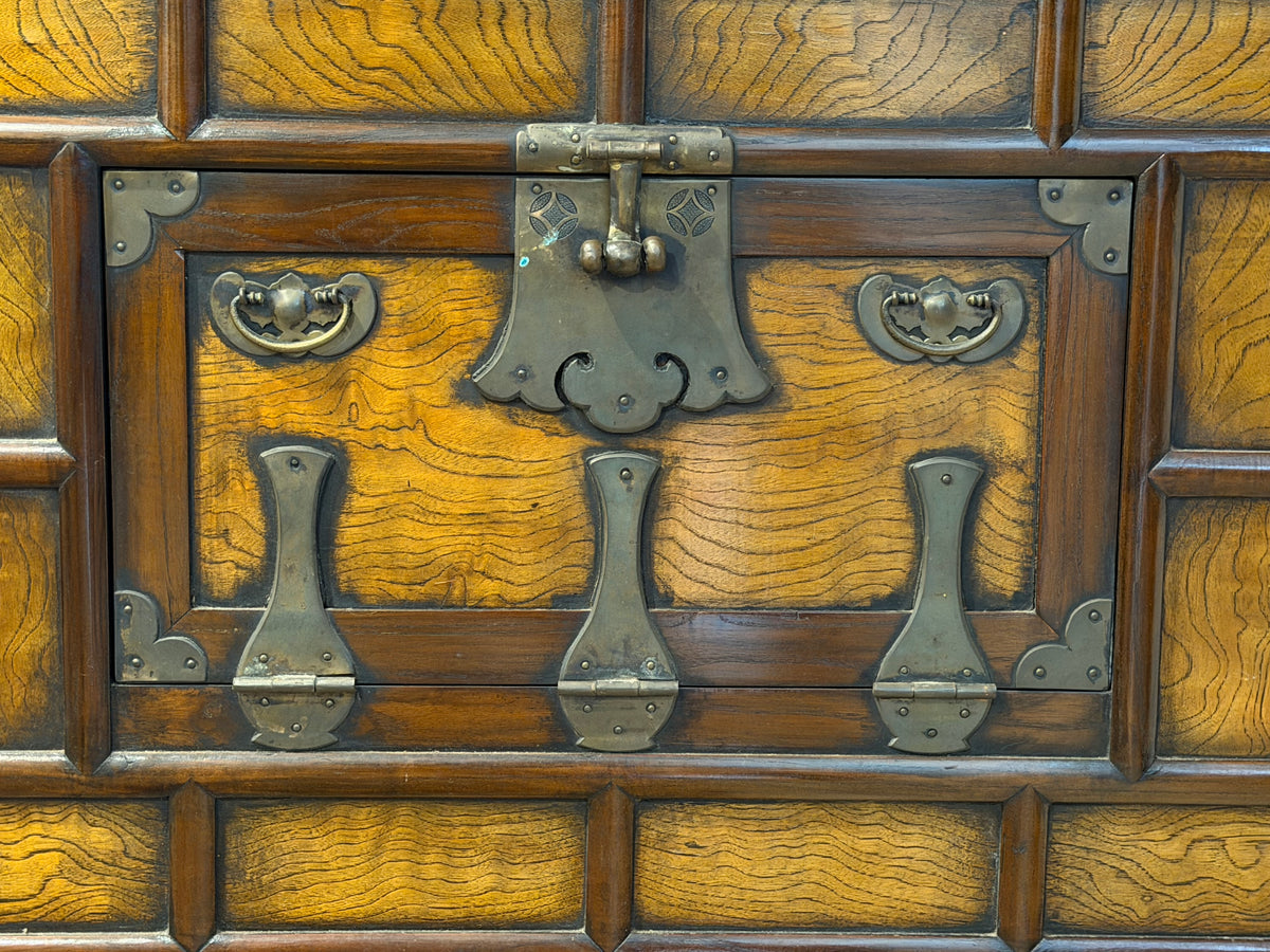 Antique Korean Jeonju Chest / Cabinet with Brass Hardware