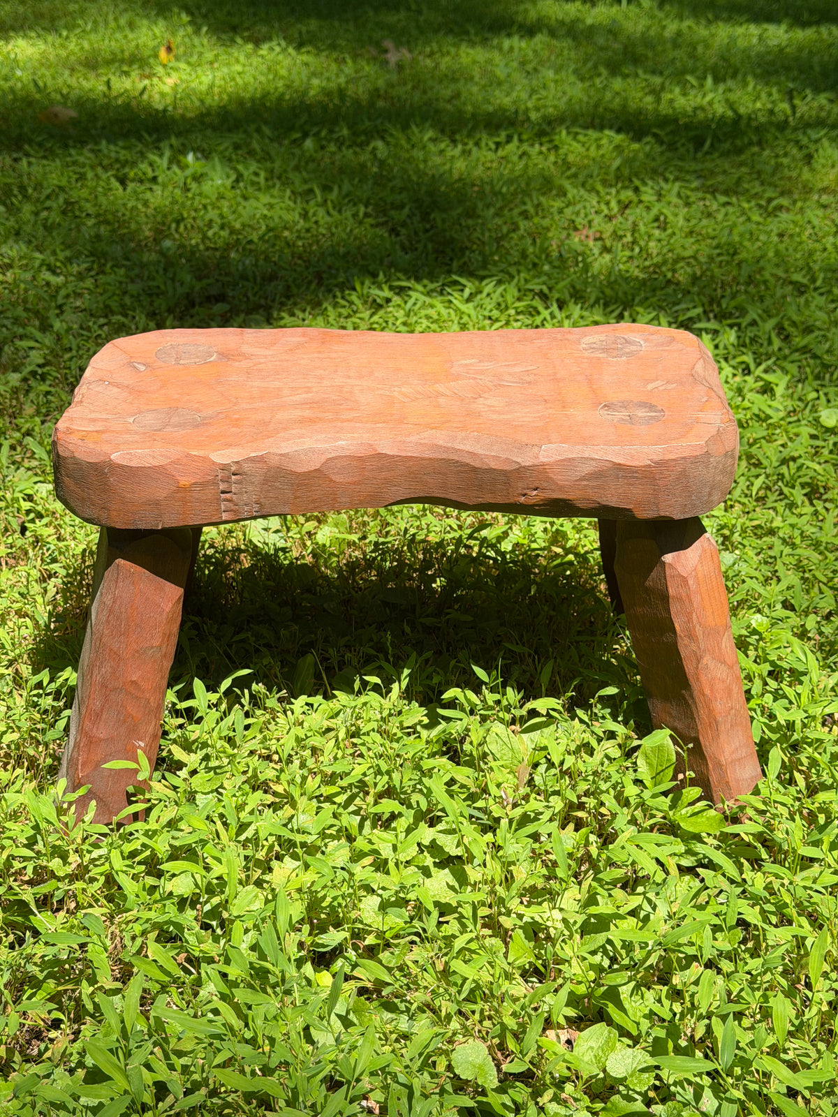 Hand-Carved Wooden Stool