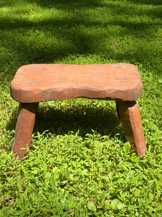 Hand-Carved Wooden Stool