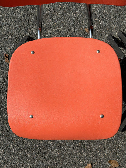 Set of 4 Carter Craft Peach / Coral Stacking Chairs