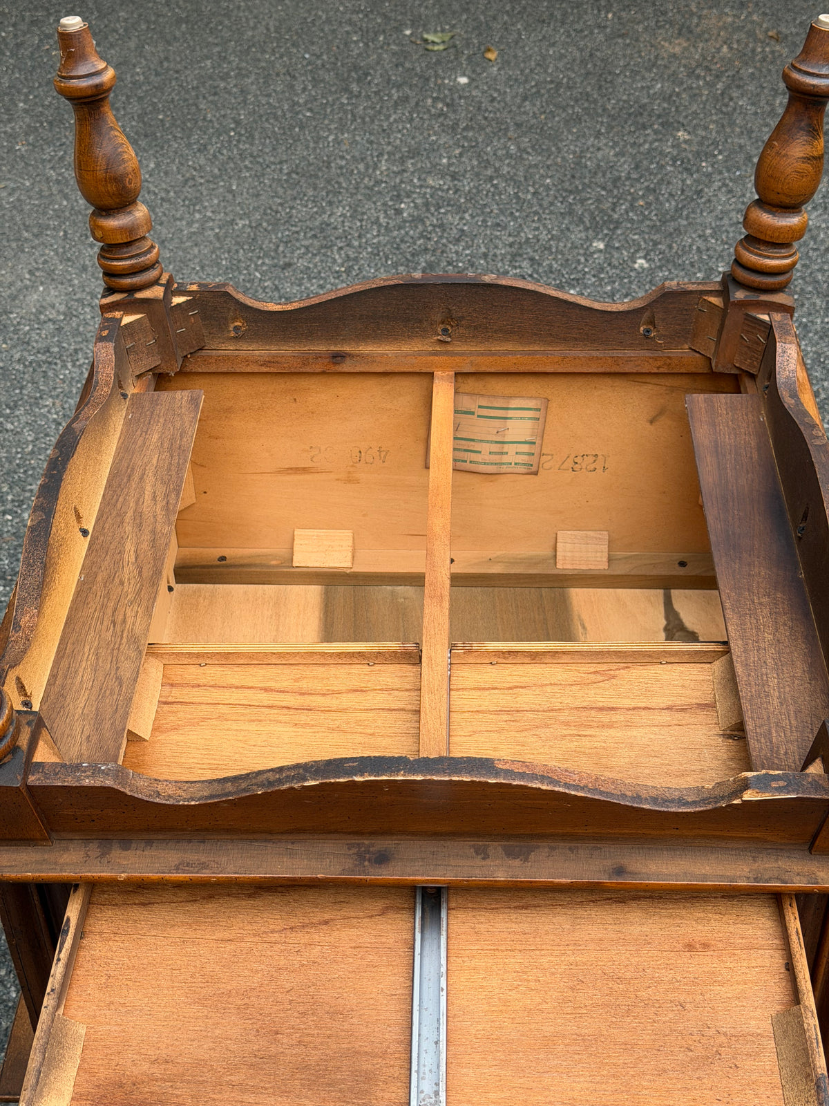 Pair of Solid Wood Apothecary End Tables w/ Patina