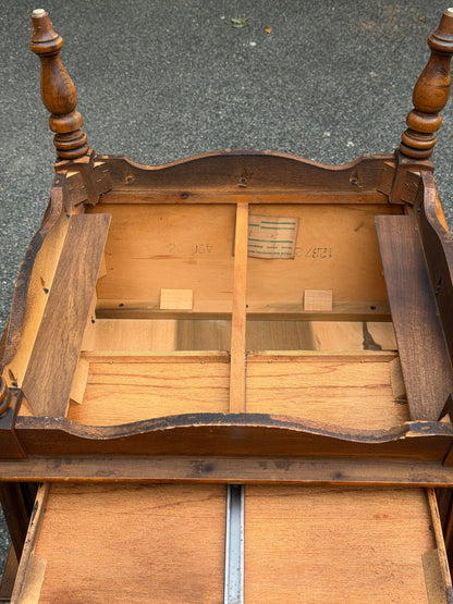 Pair of Solid Wood Apothecary End Tables w/ Patina