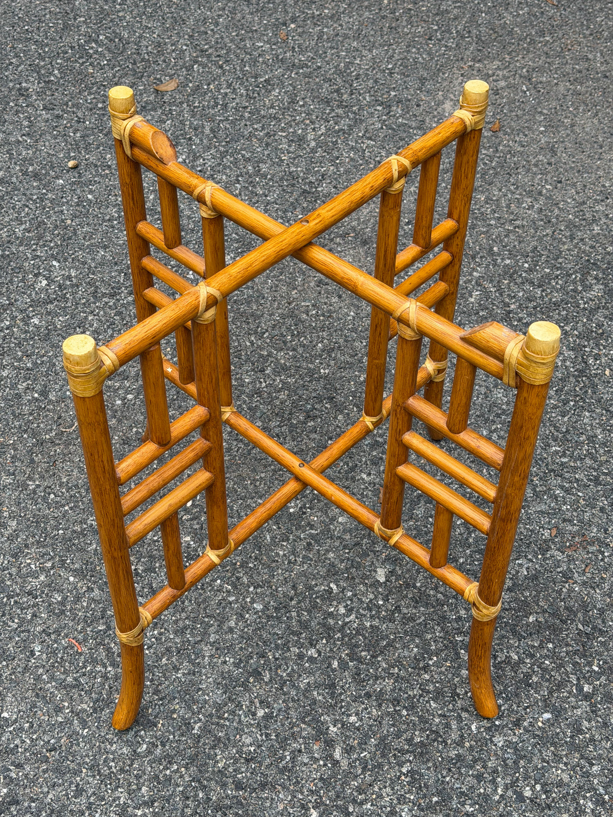 McGuire Rattan Folding Tray Side Table