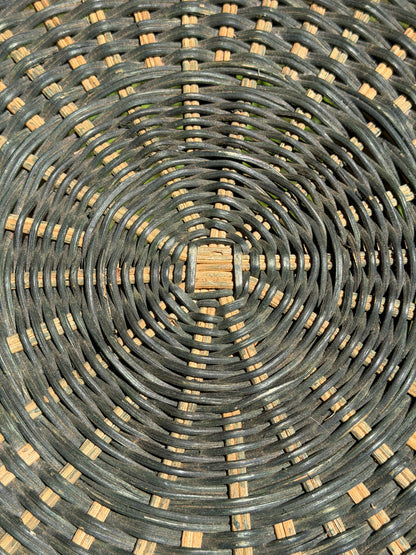 Rattan & Bamboo 2-Tier Round Side Table