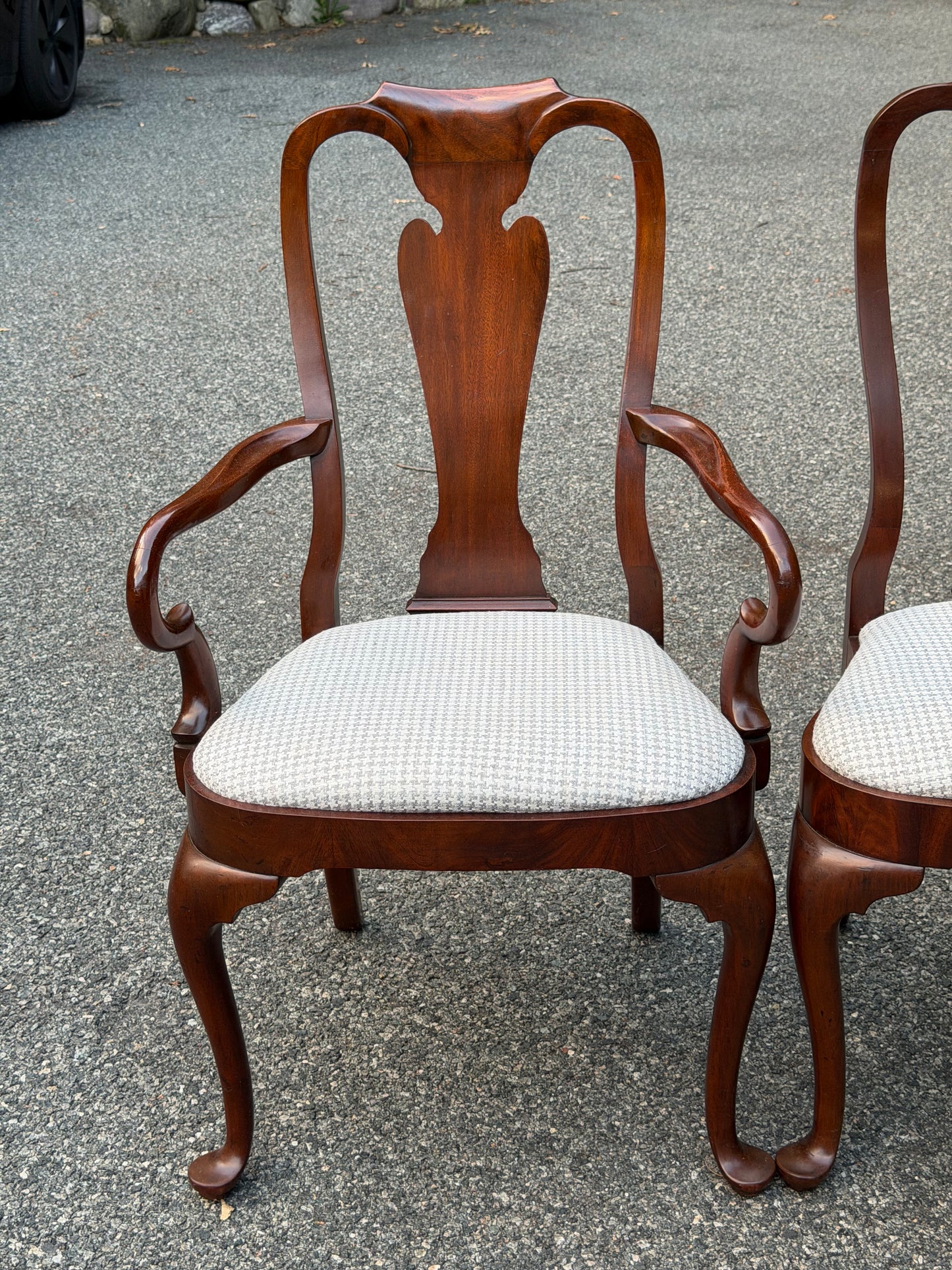 Set of 5 Vintage Councill Mahogany Queen Anne Dining Chairs (+ 1 Free Matching Side Chair)