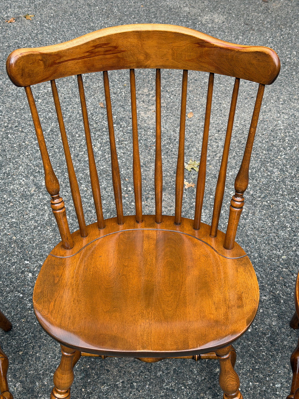 Set of 4 Solid Wood Windsor Dining Chairs (Temple Stuart and S. Bent & Bros)