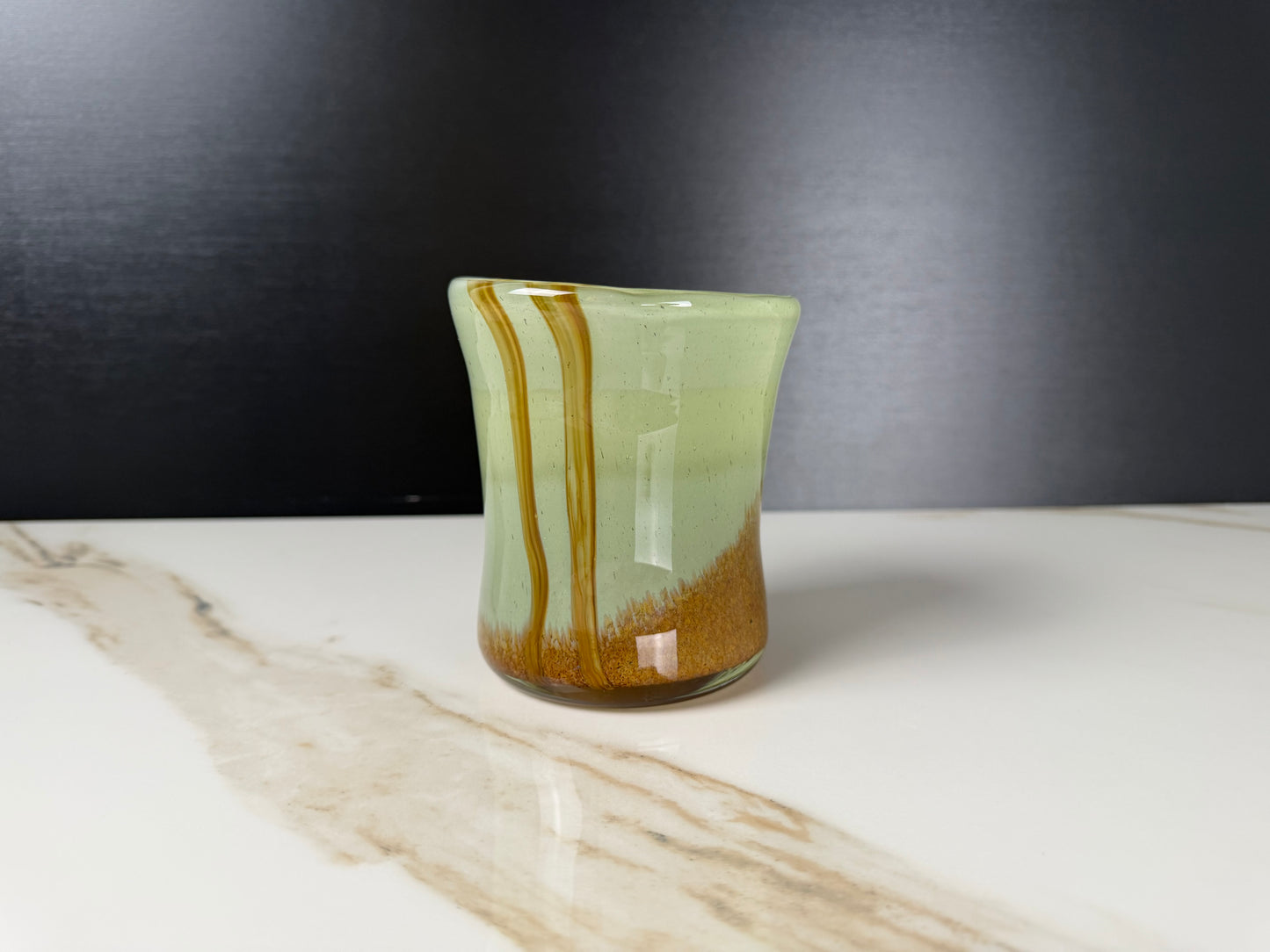 Earth-Toned Swirled Art Glass Tumbler/Vessel