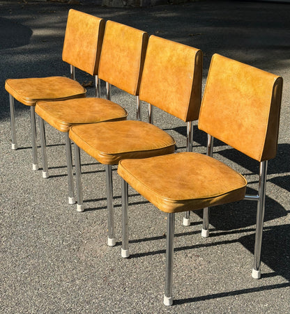 Set of 4 Daystrom Chrome and Vinyl Chairs