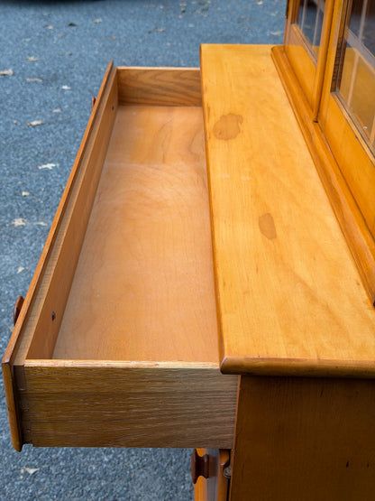Hale Company MCM Solid Swedish Maple Hutch Credenza Cabinet