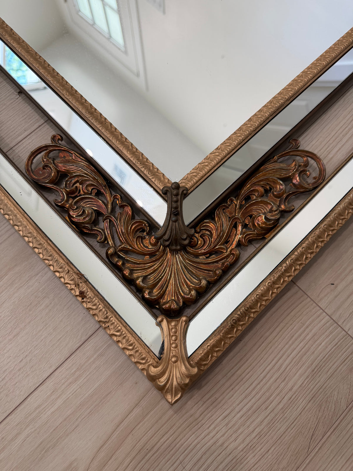 Large Vintage Hollywood Regency Gold Mirror