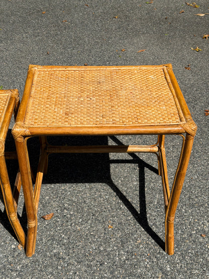Rattan Nesting Side Tables – Set of 3