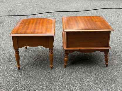 Pair of Solid Wood Apothecary End Tables w/ Patina