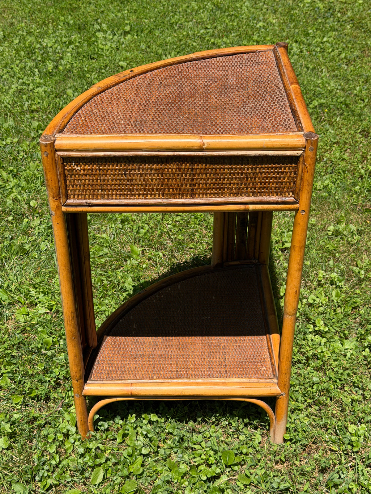 Rattan 3-Tier Corner Shelf