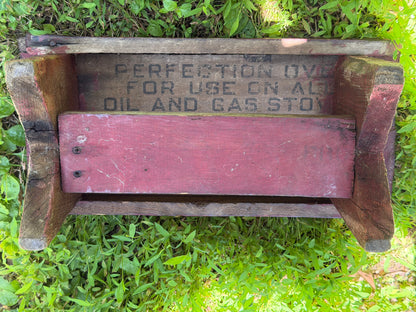 Primitive Distressed Red Wooden Step Stool
