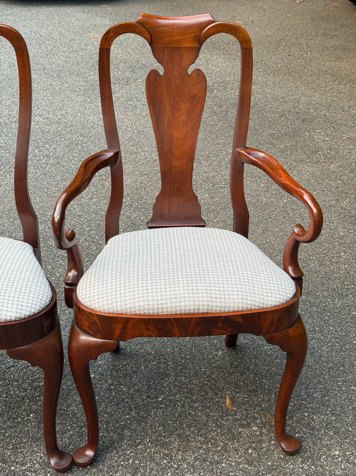 Set of 5 Vintage Councill Mahogany Queen Anne Dining Chairs (+ 1 Free Matching Side Chair)