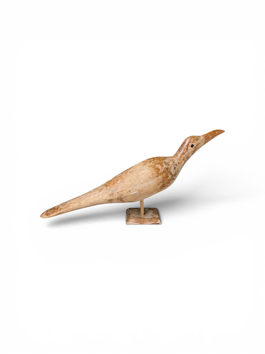 Vintage Hand-Carved Wooden Shorebird