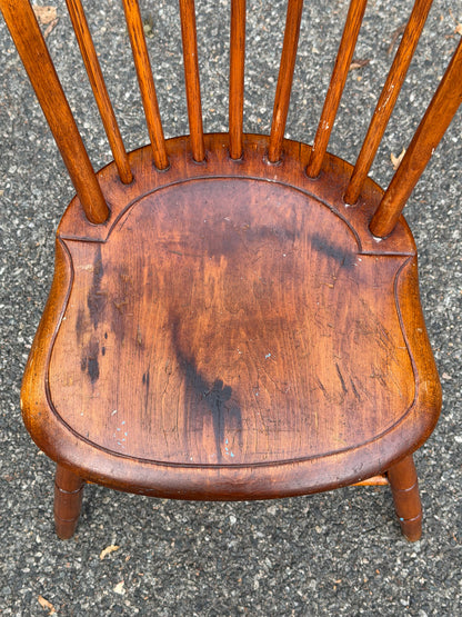 19th-Century Bamboo-Turned Windsor Spindle-Back Side Chair