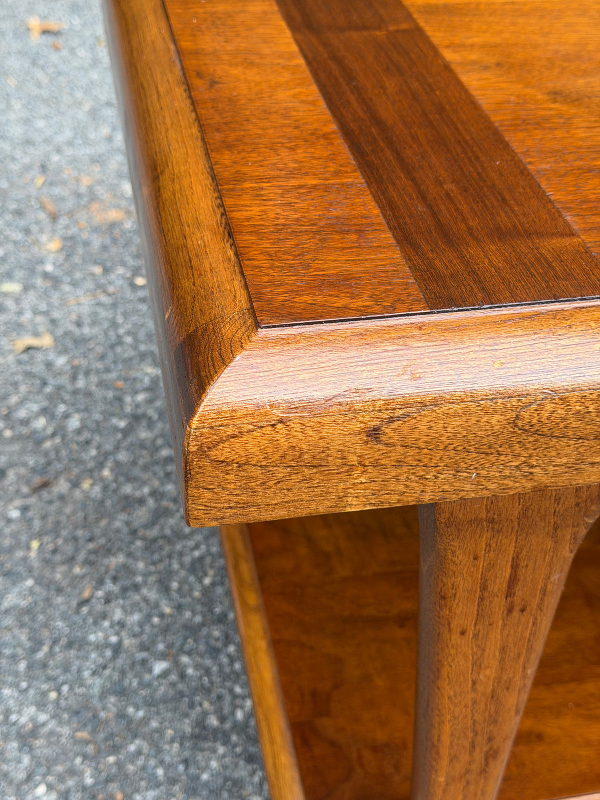 1962 Lane "Pueblo" Mid-Century Modern Walnut Two-Tier End Table