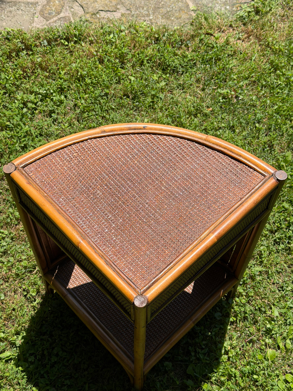 Rattan 3-Tier Corner Shelf