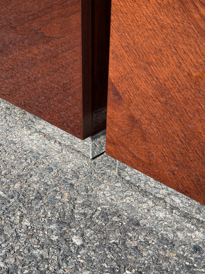 Pair of ALF Italia "Capri" Walnut High Gloss Nightstands