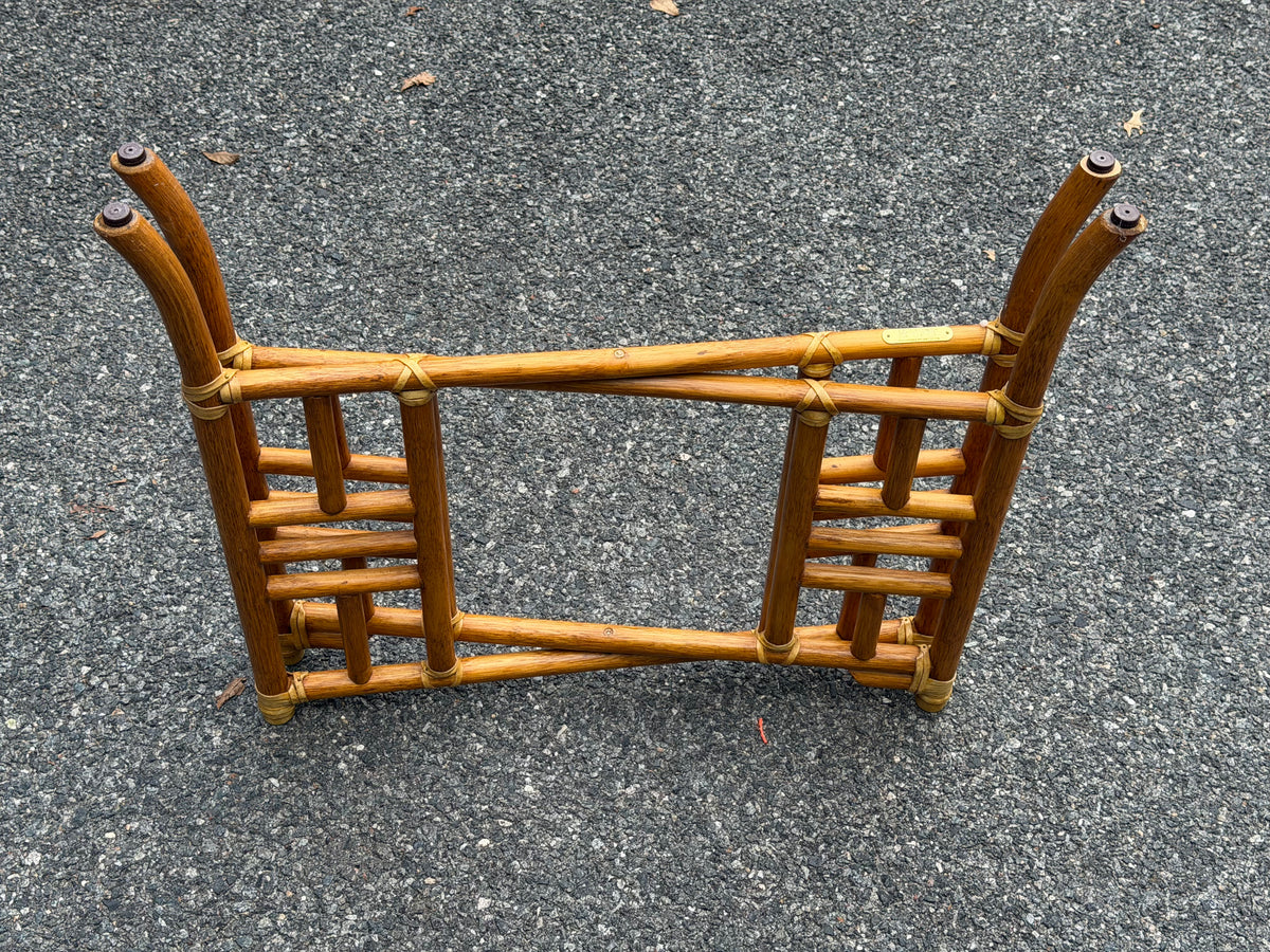 McGuire Rattan Folding Tray Side Table
