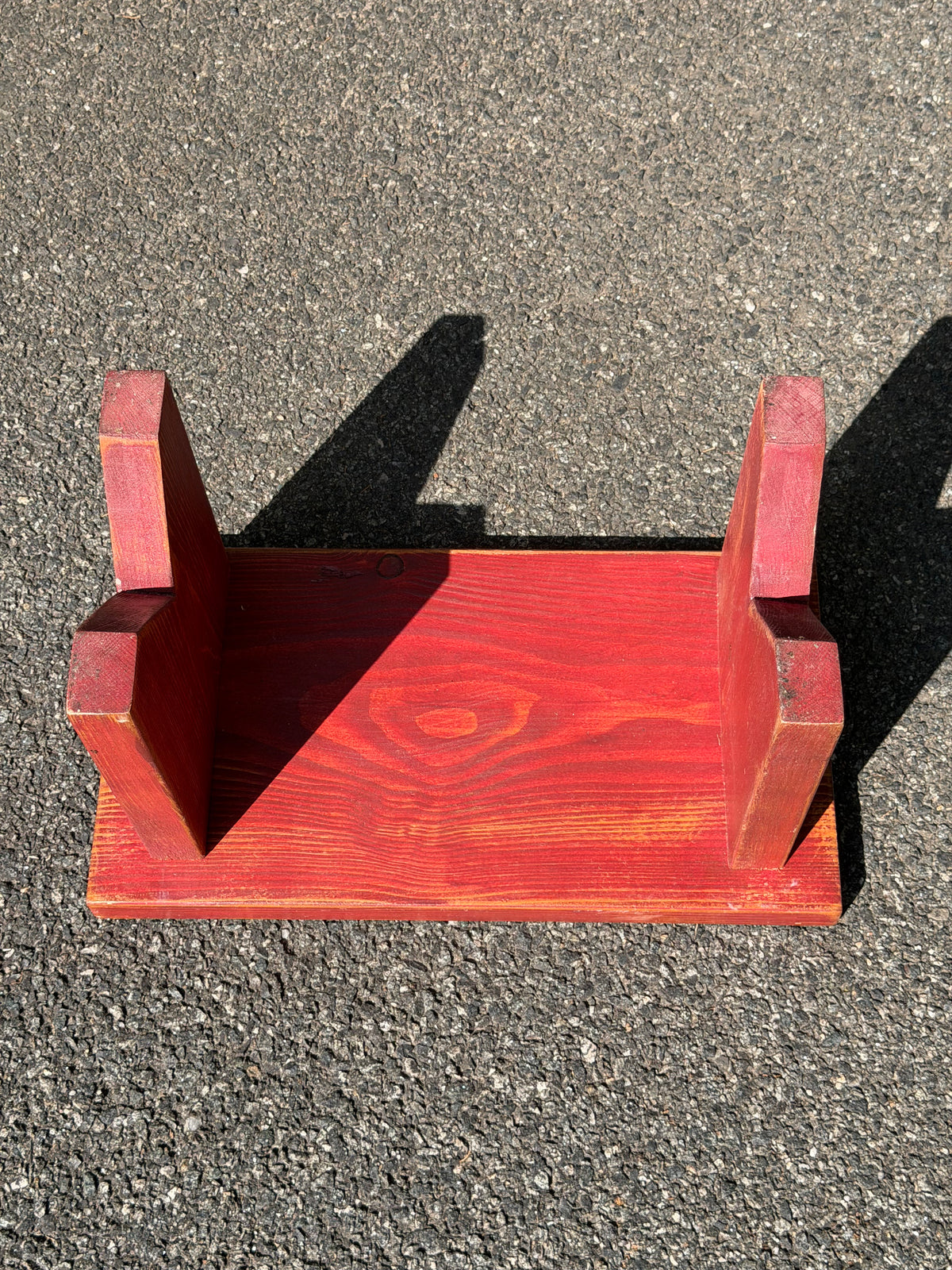 Rustic Farmhouse Red Painted Wood Bench / Stool