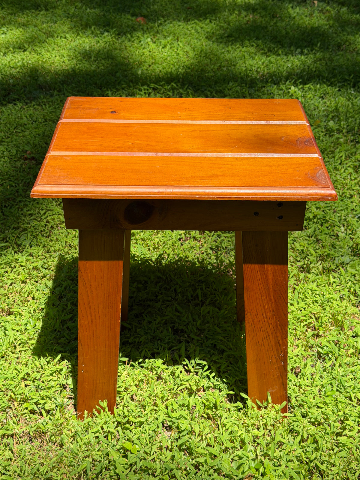Rustic Wooden Side Table / Plant Stand with 3-Piece Top