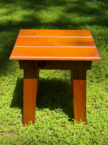 Rustic Wooden Side Table / Plant Stand with 3-Piece Top