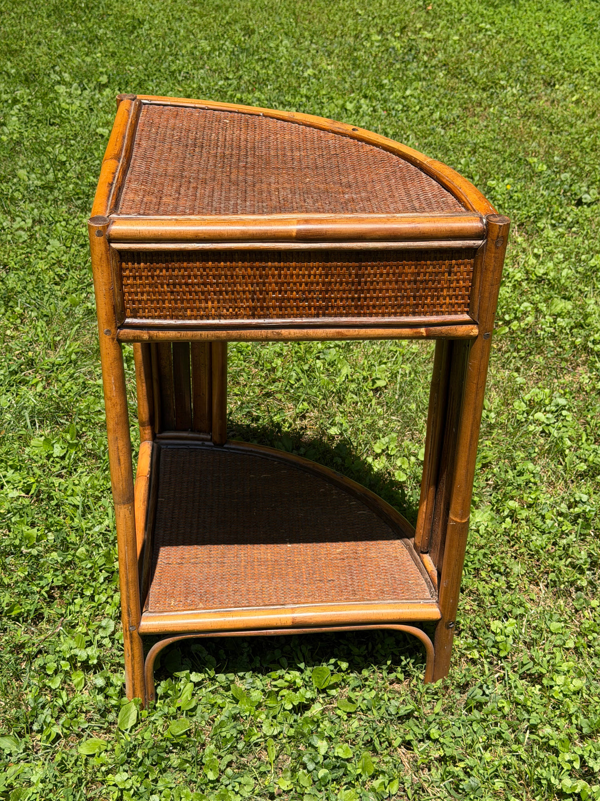 Rattan 3-Tier Corner Shelf