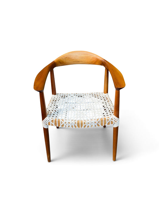 Safavieh New York Danish Modern Style Sculpted Wood & Woven Accent / Desk Chair