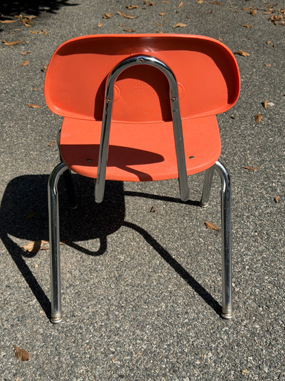 Set of 4 Carter Craft Peach / Coral Stacking Chairs