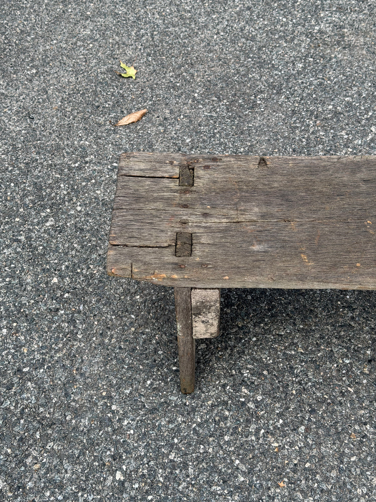 Weathered Barn Wood Bench / Primitive Farmhouse Decor with Chipped Paint