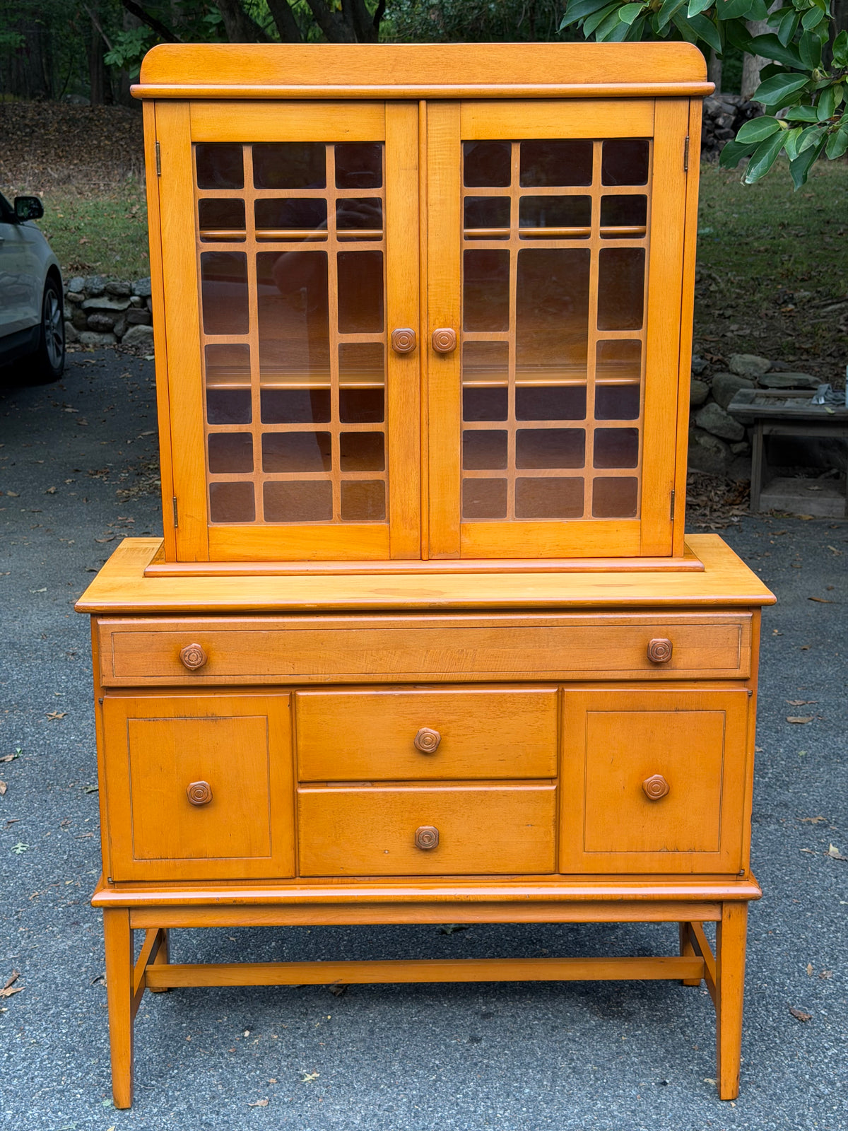Hale Company MCM Solid Swedish Maple Hutch Credenza Cabinet
