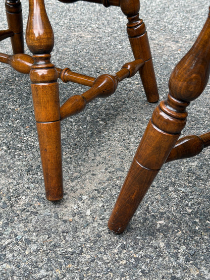 Three S. Bent & Bros Solid Wood Windsor Captain's Chairs