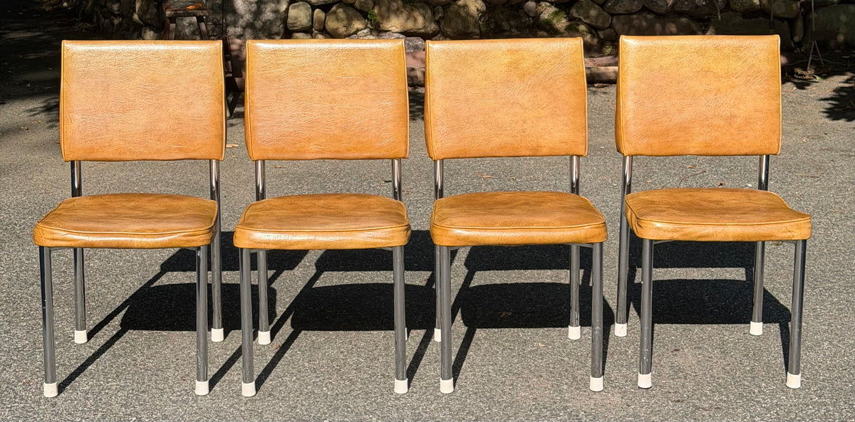 Set of 4 Daystrom Chrome and Vinyl Chairs