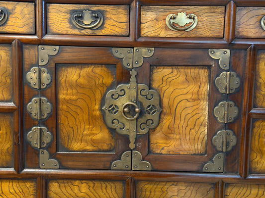 Antique Korean Jeonju Chest / Cabinet with Brass Hardware